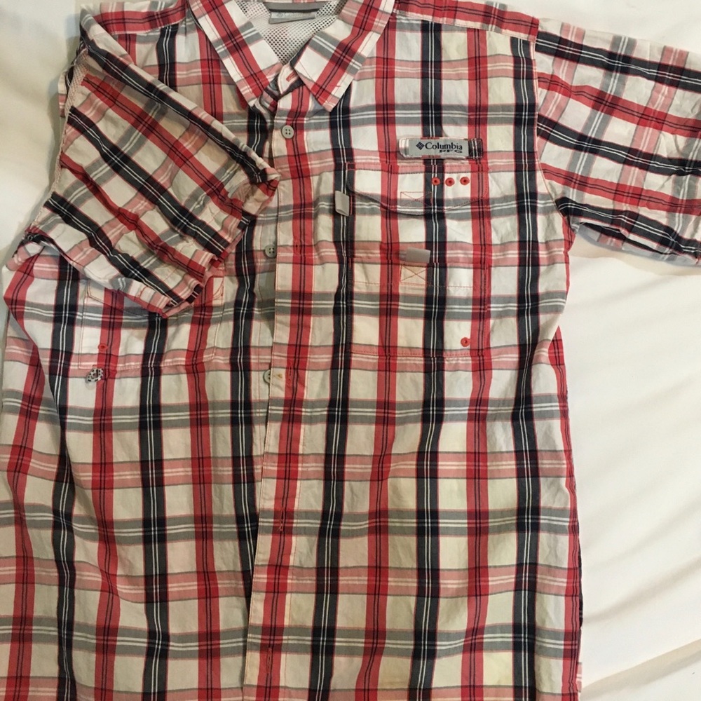 Columbia boys button down,  short sleeve shirt.